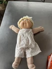 VTG cabbage Patch Doll Head Mold 1 Yellow Curly Hair/blue She’s 1985 Orig Outfit