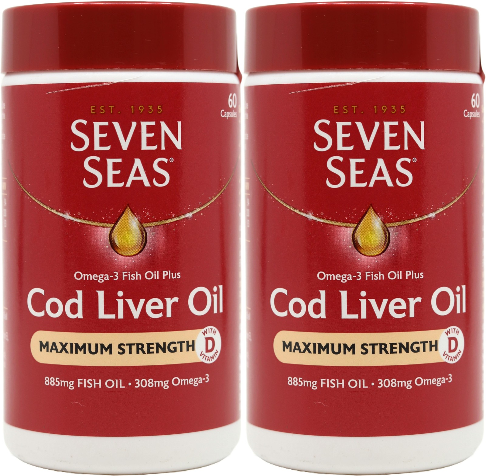 Seven Seas Max Strength 885mg Cod Liver & Fish Oil - 60 Capsules | Omega-3 - Image 3