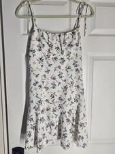 Shein White Floral Mini Summer Dress Size M (Mc)