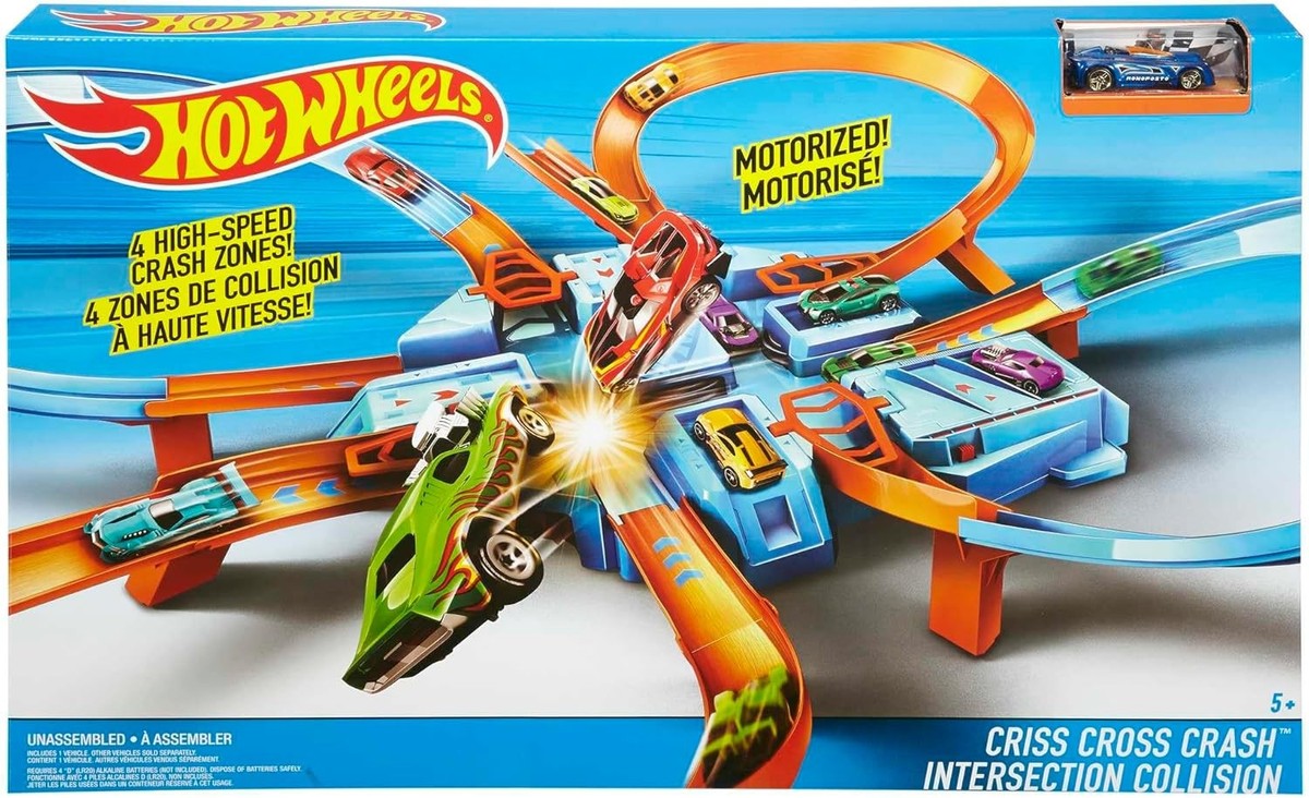 Croix Haty 2019年 セット Hot Wheels Curve Race Track Set, 1:64 Scale Toy Car, Criss-Cross