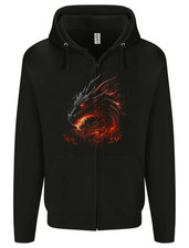 A Fierce Dragon Fantasy Art Mens Zip Up Hoodie