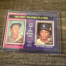 1975 Topps - Most Valuable Players Mickey Mantle, Maury Wills #200