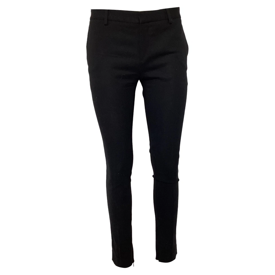 Saint Laurent Zipped Hem Detail Slim Fit Trousers In Wool Women Black Size 38