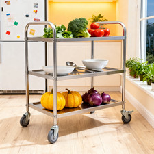 Küchenwagen Rollwagen Servierwagen Küchentrolley Beistellwagen 3 Etagen 4 Räder