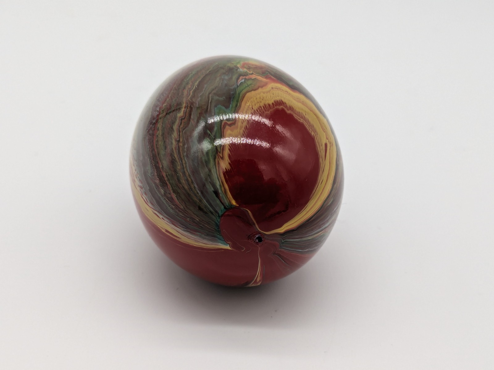 Vintage Handpainted Carved Wooden Egg