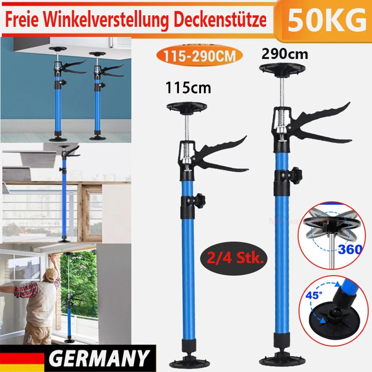 CCLIFE 2 Stk. Deckenstütze Montagestütze