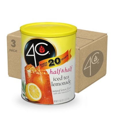 Powdered Drink Mix Half Lemonade Tea 3 Pack 47.2oz Family Size Refreshing
