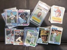 1974 TOPPS BASEBALL CARD LOT OF (170+) GRADED, INSERTS, HOF & STAR PLAYERS LOOK