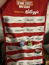 KELLOGG'S / SESAME STREET/ MINI BEANS SET & RED DISPLAY HOLDER- missing 4 plush