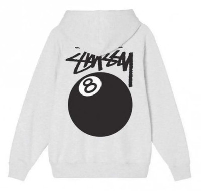 Stussy 8 Ball Hoodie Heather Gray Size 2XL XXL New in bag w/tags