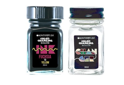 MONTEVERDE TINTENFLASCHE FARBWECHSELTINTE + WECHSLERSET - FUCHSIA AUF GELB 30 ML