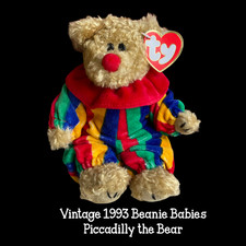 1993 Ty Beanie Baby Attic Treasures Piccadilly the Bear Mint w/Tags Free Ship! 