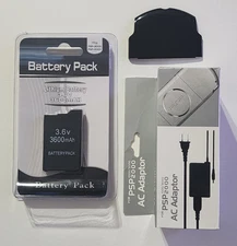 3600mAh Replacement Battery W/ Charger And Battery Cover For Sony PSP  3000