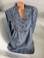 Esprit Damen Tunika Kleid Jeans Optik blau 38