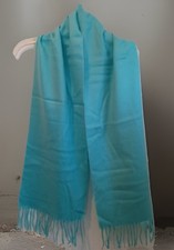 New Teal Scarf 100 Acrylic Made in Japan Scarf w/ Fringe 56" Long So Soft
