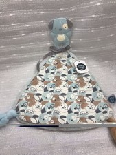 Blue Gray PUPPY Security Blanket Lovey Knotted Corners Mary Meyer Dog Teether