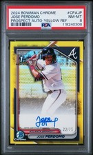 2024 Bowman Chrome Prospect Autographs  Jose Perdomo Yellow Refractor  PSA #/75