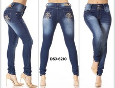 Size "9" DSJ-6210 Women's Colombian Design High Waist Butt Lift Push Up Jeans.