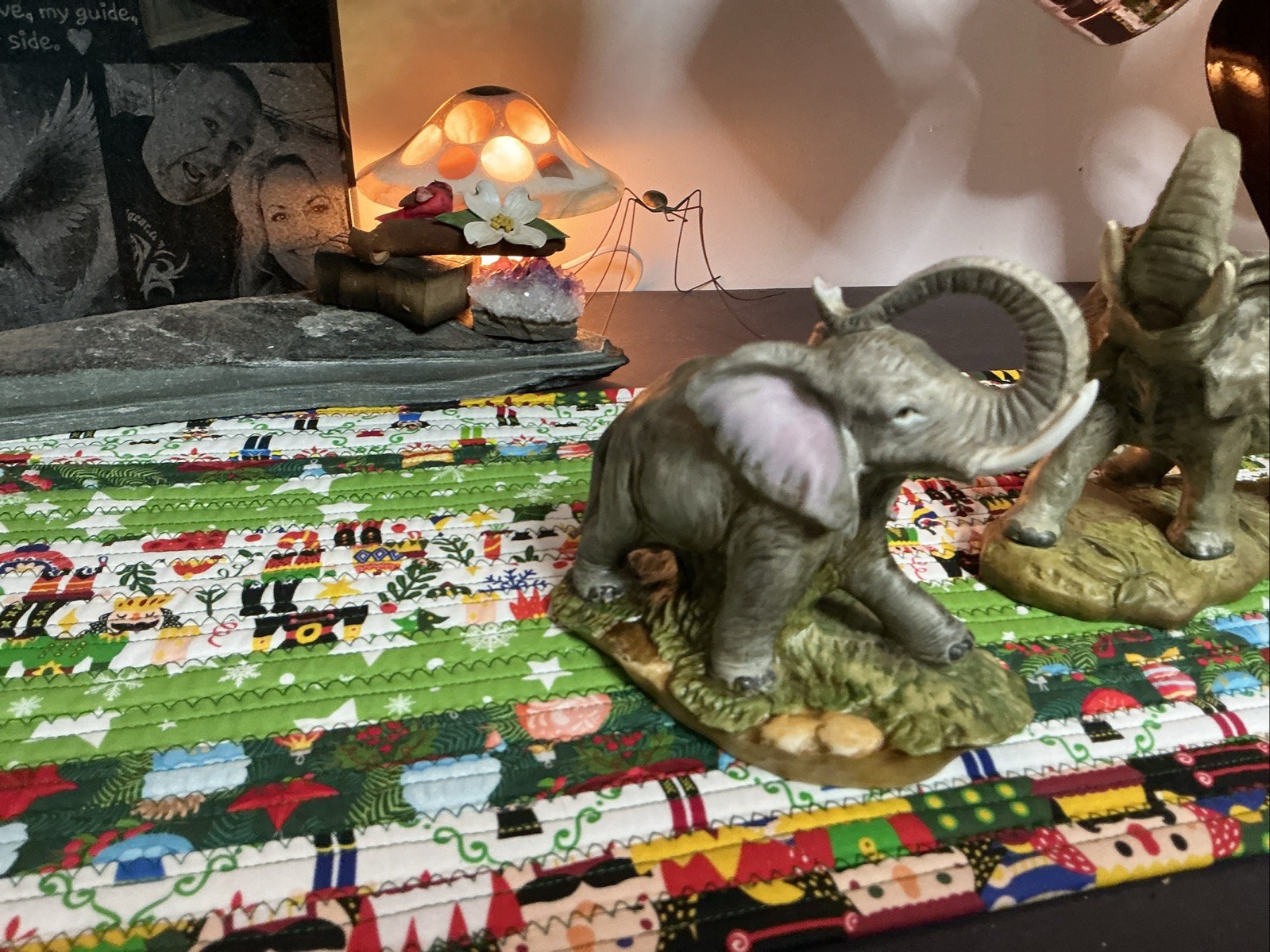 3 Vintage Mother Elephant with Baby Homco Figurine #1410 4.5" x 5.5" Porcelain