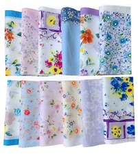 Womens Colorful Ladies Hankies 100 Cotton Handkerchief Wendding Hanky