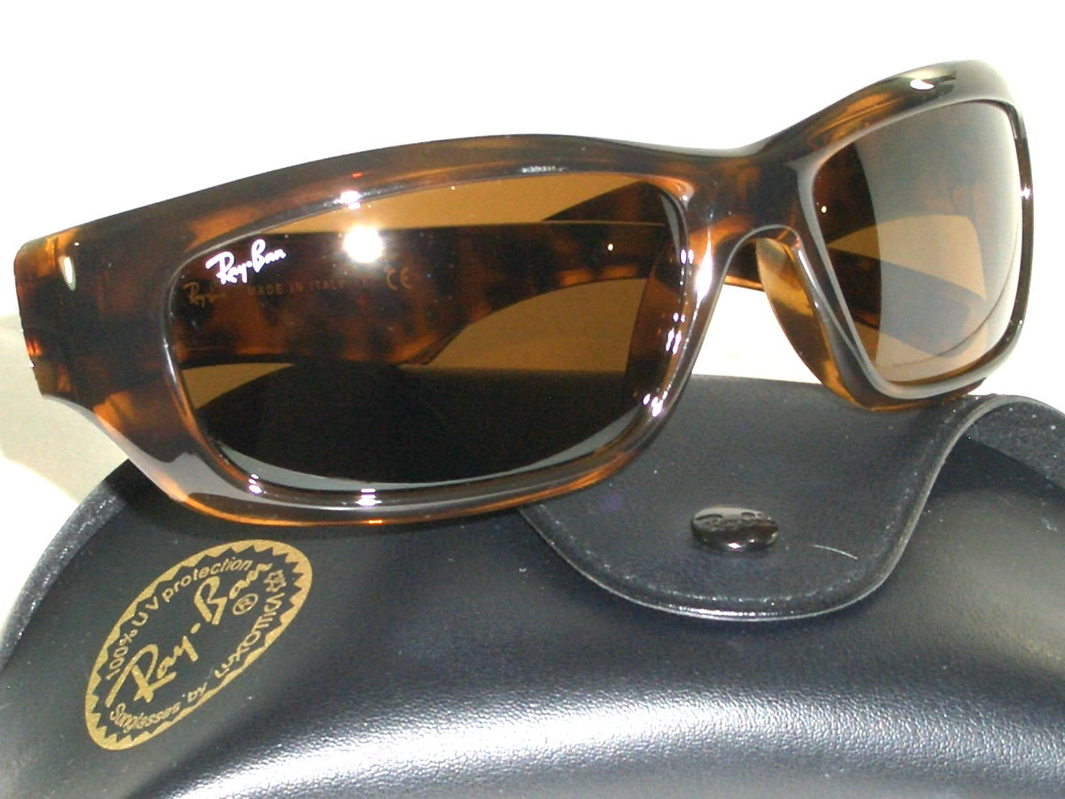 RAY BAN RB4160 710 3N THICK TORTOISE B15 BROWN CRYSTAL SLEEK WRAPs