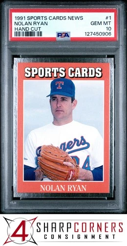 1991 ALLAN KAYE'S SPORTS CARDS NEWS MAGAZINE HAND CUT #1 NOLAN RYAN HOF PSA 10