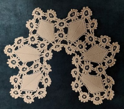 Antique Crochet Collar Early 20th Century White Cotton