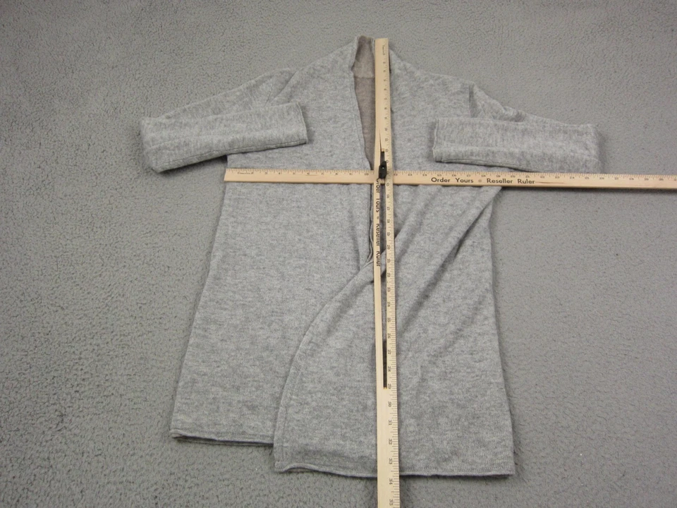 Cárdigan Kinross Mujer Grande Gris 100% Cachemira Frente Abierto Suéter Tejido Años 90 Foto 4 de 4