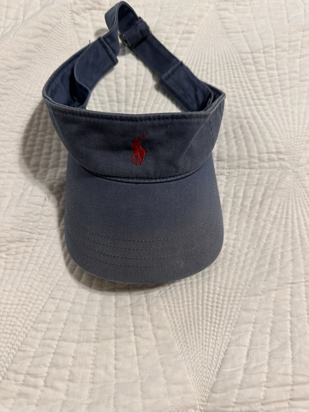 Cappello vintage Polo Ralph Lauren visiera sbiadita blu rosso pony berretto strapback