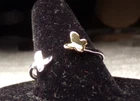 VTG STERLING SILVER BI COLOR GOLD OPEN BUTTERFLY BUG DAINTY TOE FINGER RING 10SZ