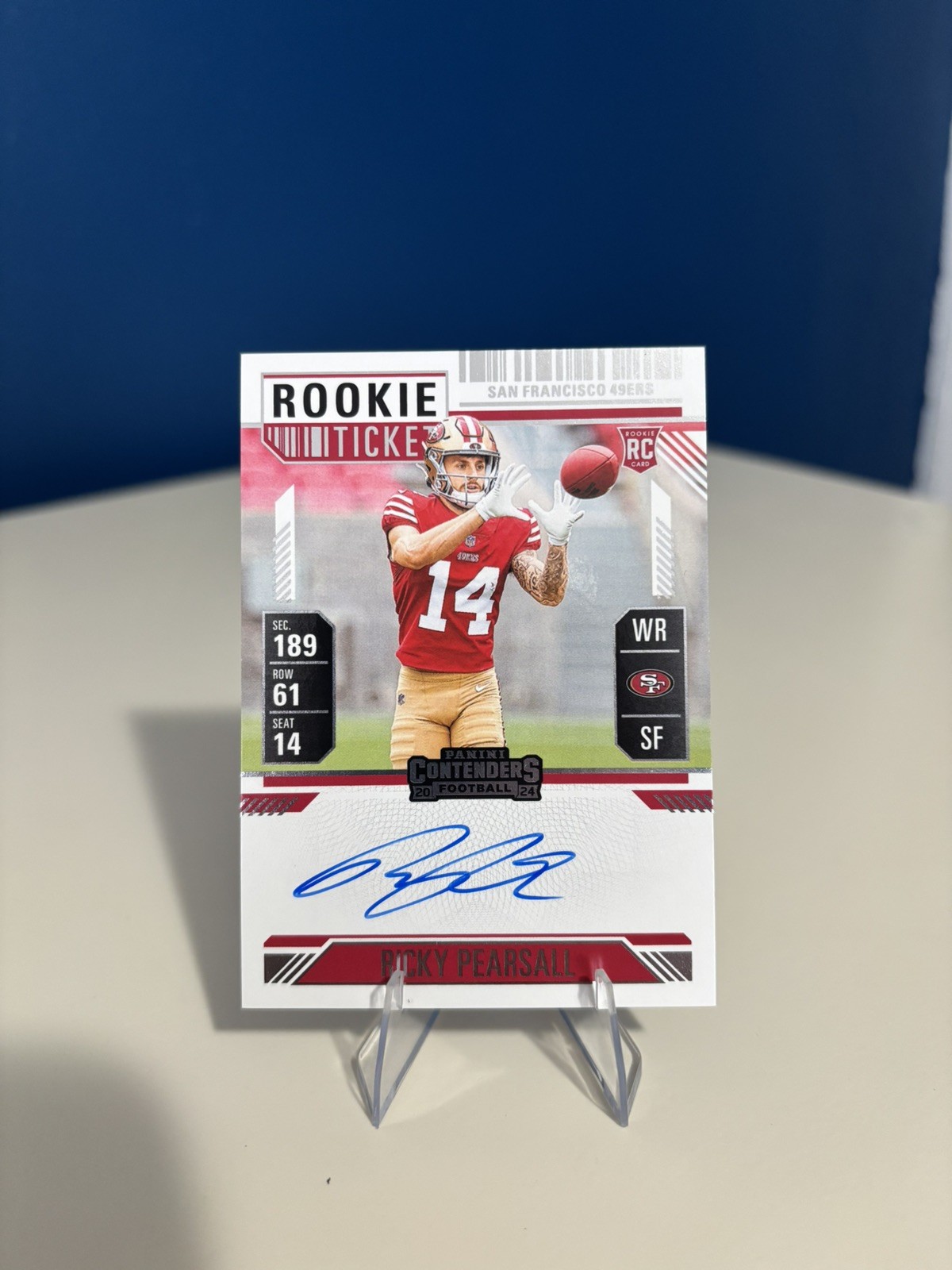 2024 Panini Contenders Ricky Pearsall Rookie Ticket Auto RC Card # 109