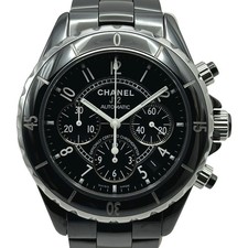 CHANEL J12 Chronograph Automatic Watch H0940 41mm Black Dial Diver Mens