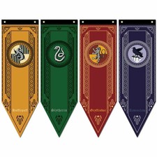 Harry Potter Gryffindor Slytherin Casa Ravenclaw Bandera Bandera Cortina Juego de 4