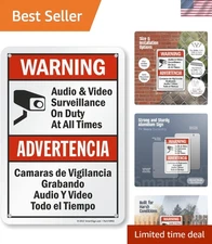 Rust-Resistant Aluminum Surveillance Warning Sign 10x7 - Easy Install & Durable