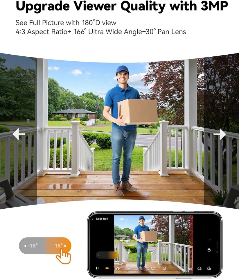 IMOU DB2S Video Doorbell Camera 2K 3MP WiFi with Chime - Image 2 of 4