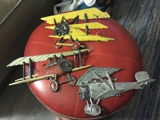 Vintage 1975 SEXTON Homco WWI Bi-Planes Cast Metal Wall Art Set Of 3 Made In USA