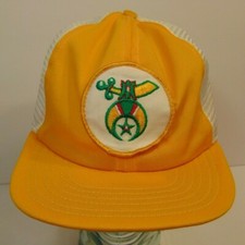 Old Vintage 1980s Shriners Masonic PATCH SNAPBACK TRUCKER HAT CAP MADE IN USA