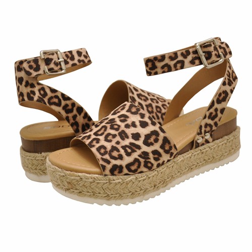 Para mujeres Zapatos Alpargata Sandalias de Cuña con Plataforma Soda tema  de avena Guepardo | eBay