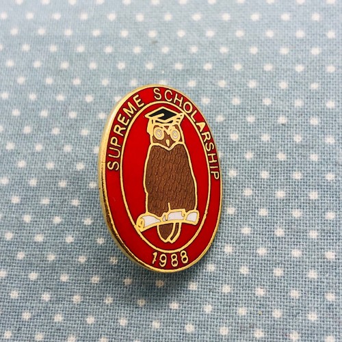 Vtg 1988 Elks Lodge Supreme Scholarship Award Enamel Owl Lapel Pin