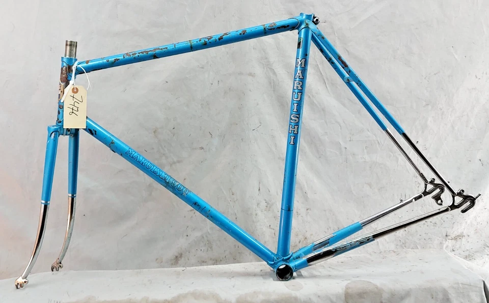 Juego de cuadro de bicicleta de carretera Maruishi 1981 58 cm grande japonés acero cromado remitente de EE. UU. Foto 2 de 4