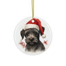 Cesky Terrier Puppy - Ceramic Christmas Ornament - Printed in USA