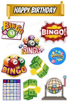 Bingo Spiel Tortenaufleger Party Deko essbar Geburtstag Feier Aufstehen