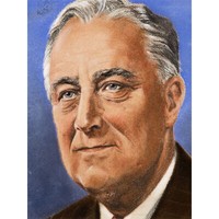 Timym PorträT Us-PräSident Franklin Roosevelt GroßEr Leinwanddruck 46X61 Cm