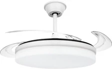 Ceiling Fans with Light and Remote, 47'' Bladeless Ceiling Fan with LED Lighting