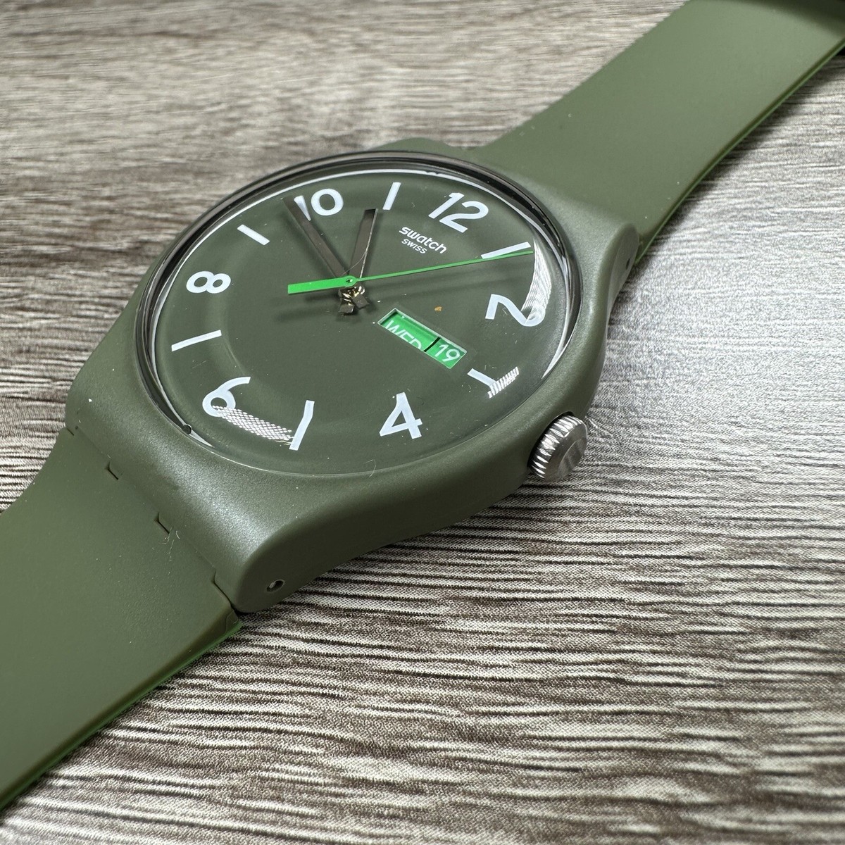 NEW✓LIMITED EDITION✓ SWATCH BACKUP GREEN Olive Green watch  display picture 1
