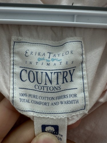 Erika Taylor Intimates Womens Pajama Set Large Pink Striped Country Cottons vtg - Picture 4 of 21