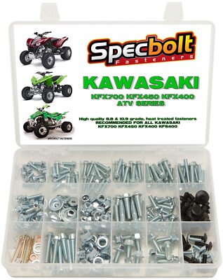 ATV Maintenance Kit 250pc Kawasaki KFX ATV Bolt Kit - OEM Spec - Foto 4