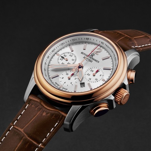 Revue Thommen 'Airspeed' Brown Leather Chrono Auto Watch 16041.6352 - Picture 2 of 4