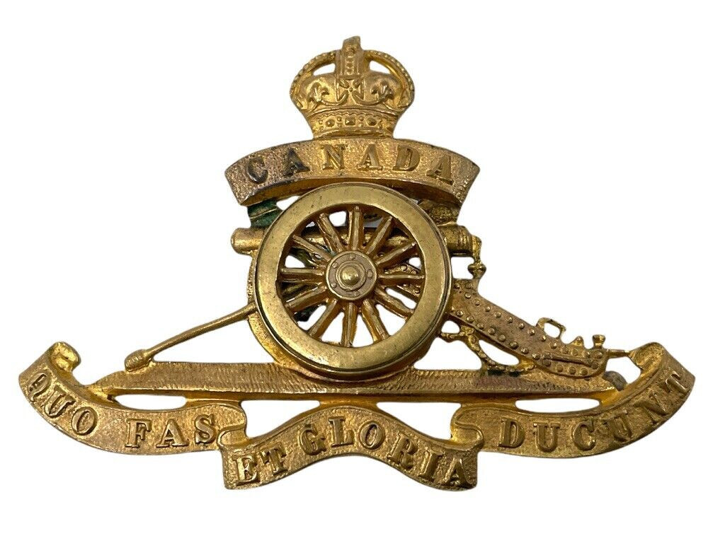 WW1 Canadian CEF Officers CFA Artillery Cross Belt Pouch Badge with Three Lugs-image