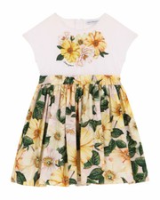 NWT Dolce&Gabbana Girl's Floral-Print Cotton Short-Sleeve Dress size 8